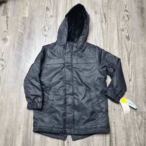 Boys Cozy-Lined Parka Jacket Cat & Jack Black XS
